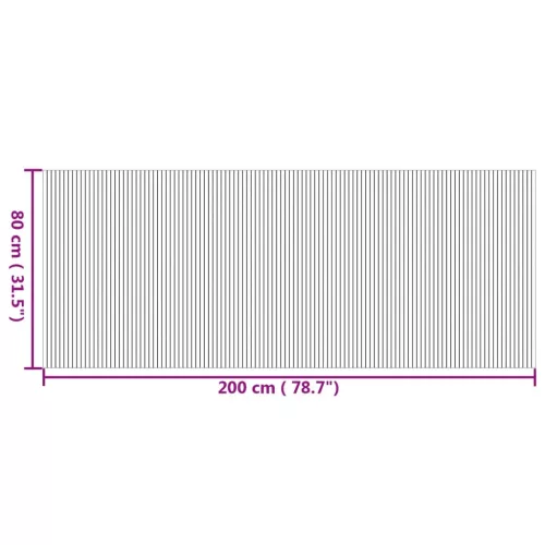  négyszögletű természetes bambusz szőnyeg 80 x 200 cm