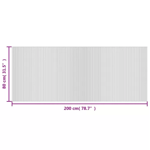  négyszögletű barna bambusz szőnyeg 80 x 200 cm