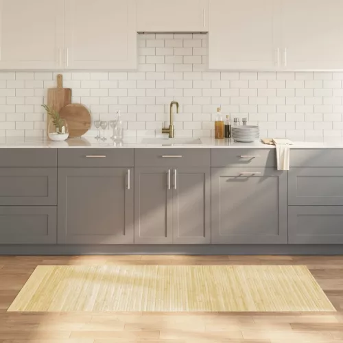  négyszögletű világos természetes bambusz szőnyeg 80 x 200 cm