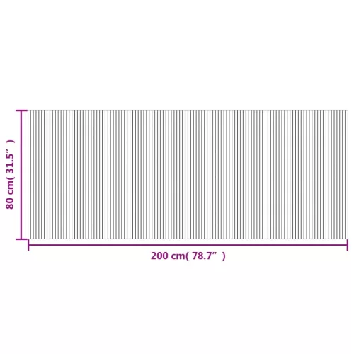  négyszögletű szürke bambusz szőnyeg 80 x 200 cm