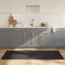  négyszögletű sötétbarna bambusz szőnyeg 80 x 200 cm