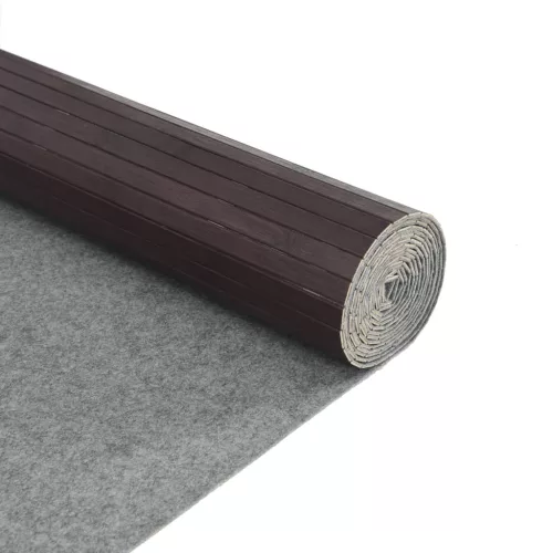 négyszögletű sötétbarna bambusz szőnyeg 80 x 200 cm
