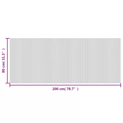  négyszögletű sötétbarna bambusz szőnyeg 80 x 200 cm