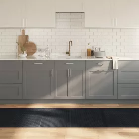  négyszögletű fekete bambusz szőnyeg 80 x 300 cm