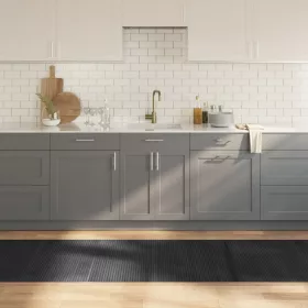  négyszögletű szürke bambusz szőnyeg 80 x 300 cm