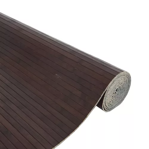  négyszögletű sötétbarna bambusz szőnyeg 80 x 300 cm