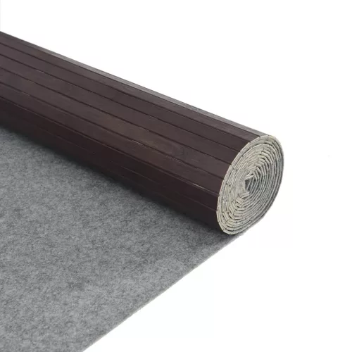  négyszögletű sötétbarna bambusz szőnyeg 80 x 300 cm