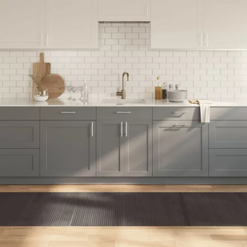  négyszögletű sötétbarna bambusz szőnyeg 80 x 500 cm