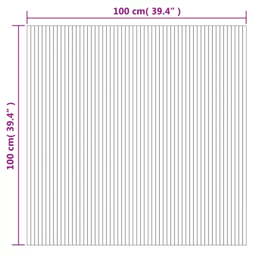 négyszögletű sötétbarna bambusz szőnyeg 100 x 100 cm