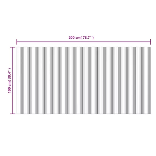  négyszögletű fekete bambusz szőnyeg 100 x 200 cm