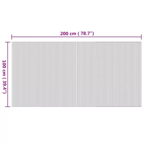  négyszögletű természetes bambusz szőnyeg 100 x 200 cm