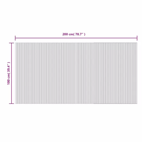  négyszögletű barna bambusz szőnyeg 100 x 200 cm