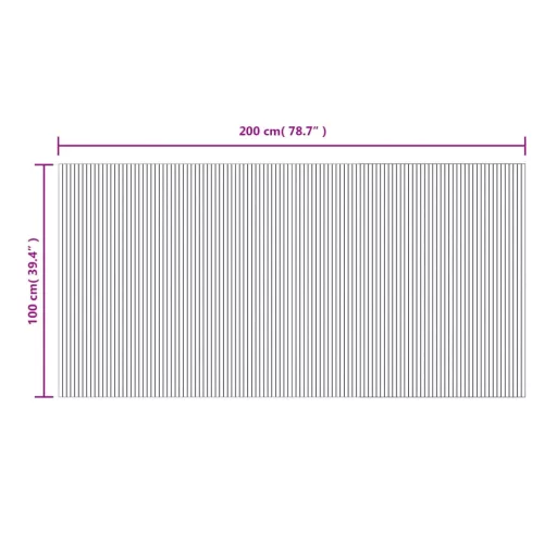  négyszögletű szürke bambusz szőnyeg 100 x 200 cm