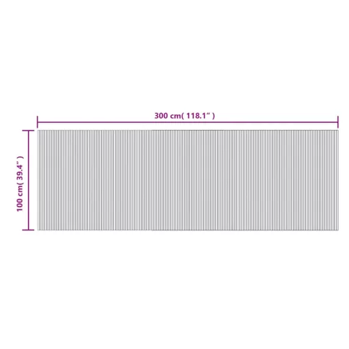  négyszögletű fekete bambusz szőnyeg 100 x 300 cm