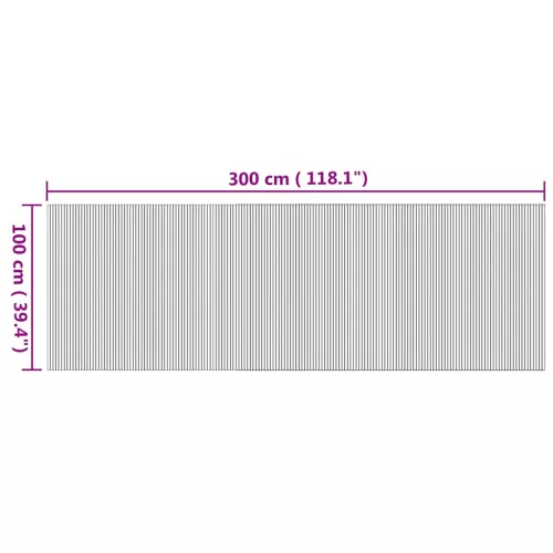  négyszögletű természetes bambusz szőnyeg 100 x 300 cm