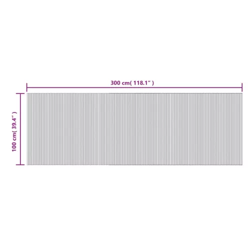  négyszögletű barna bambusz szőnyeg 100 x 300 cm