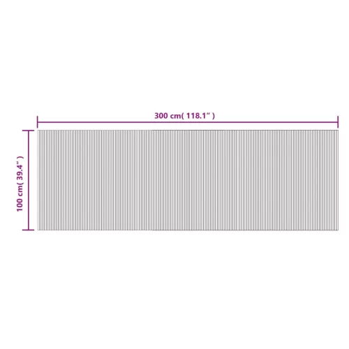  négyszögletű szürke bambusz szőnyeg 100 x 300 cm