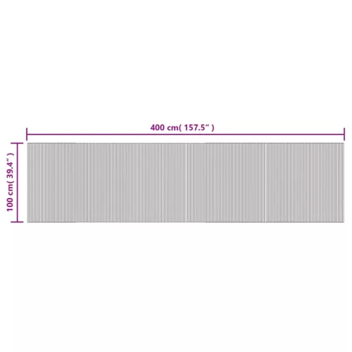  négyszögletű fekete bambusz szőnyeg 100 x 400 cm