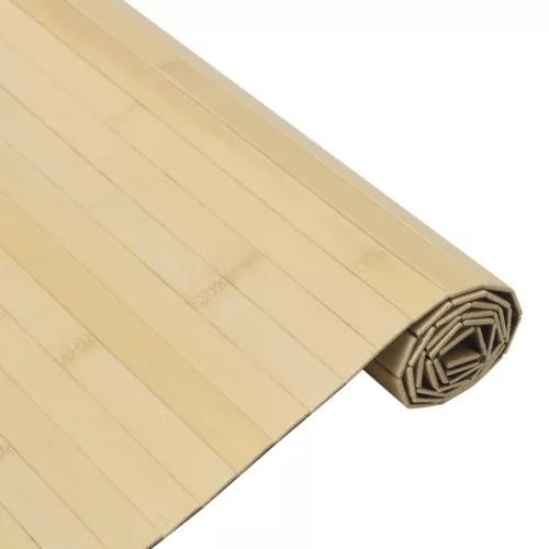  négyszögletű világos természetes bambusz szőnyeg 100 x 400 cm