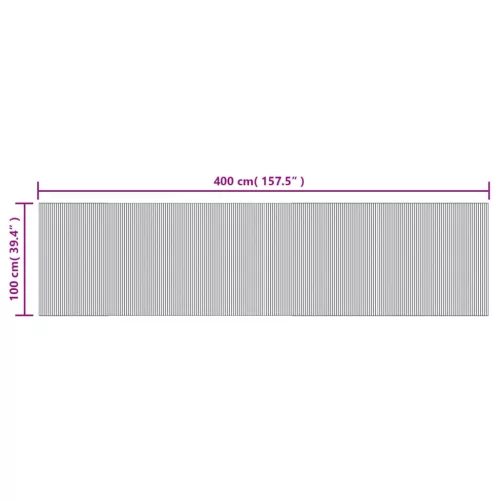  négyszögletű világos természetes bambusz szőnyeg 100 x 400 cm