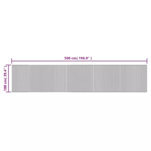  négyszögletű szürke bambusz szőnyeg 100 x 500 cm