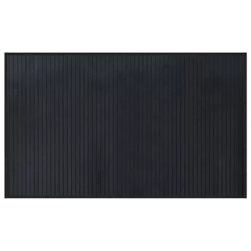  négyszögletű fekete bambusz szőnyeg 60 x 100 cm
