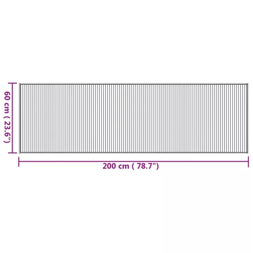  négyszögletű természetes bambusz szőnyeg 60 x 200 cm