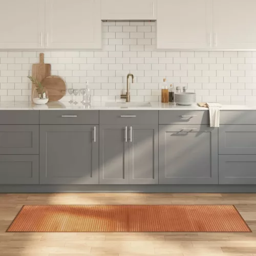  négyszögletű barna bambusz szőnyeg 60 x 200 cm