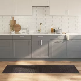  négyszögletű sötétbarna bambusz szőnyeg 60 x 200 cm