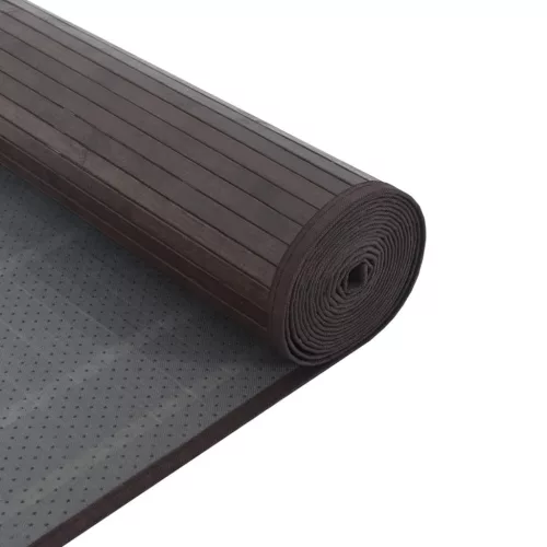  négyszögletű sötétbarna bambusz szőnyeg 60 x 200 cm