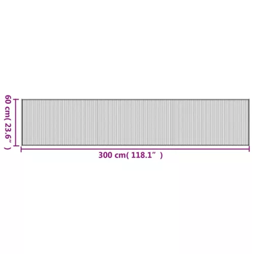  négyszögletű világos természetes bambusz szőnyeg 60 x 300 cm