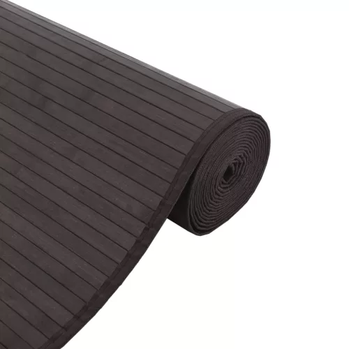  négyszögletű sötétbarna bambusz szőnyeg 60 x 1000 cm