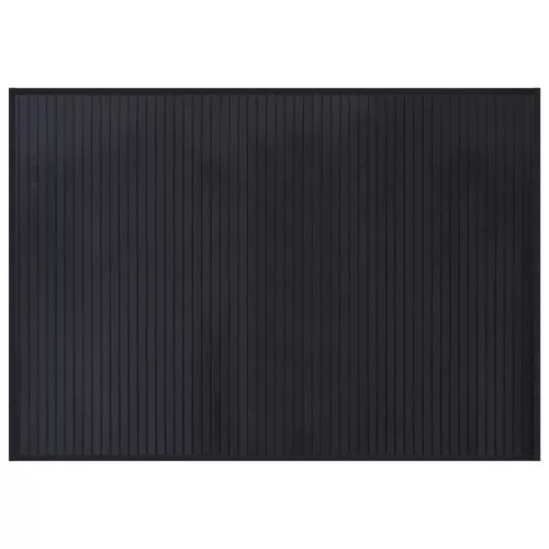  négyszögletű fekete bambusz szőnyeg 70 x 100 cm