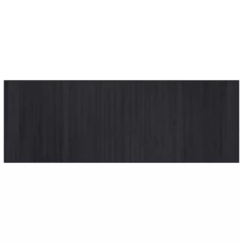  négyszögletű fekete bambusz szőnyeg 70 x 200 cm