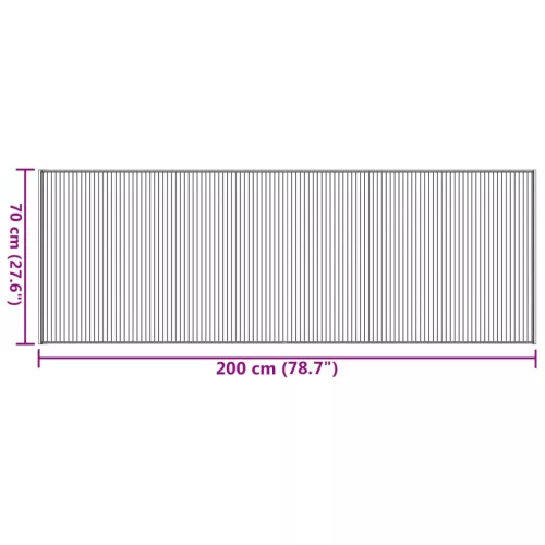  négyszögletű barna bambusz szőnyeg 70 x 200 cm