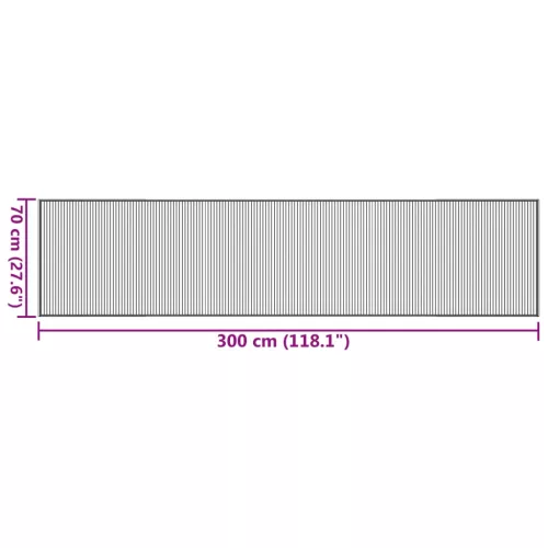  négyszögletű szürke bambusz szőnyeg 70 x 300 cm