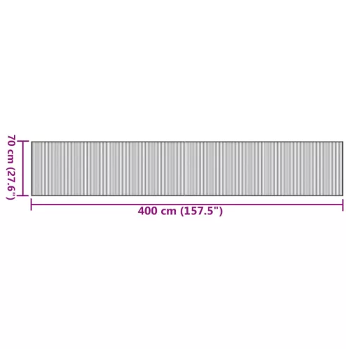  négyszögletű fekete bambusz szőnyeg 70 x 400 cm