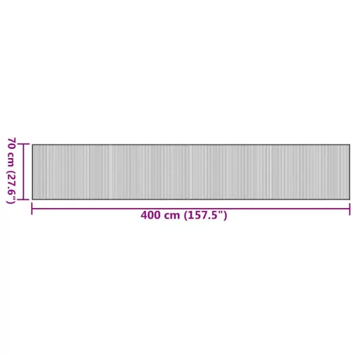  négyszögletű barna bambusz szőnyeg 70 x 400 cm