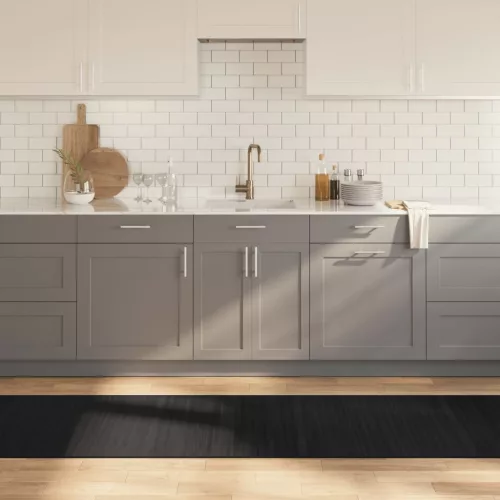  négyszögletű fekete bambusz szőnyeg 70 x 500 cm