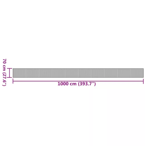  négyszögletű fekete bambusz szőnyeg 70 x 1000 cm