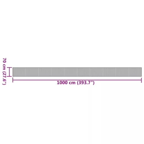  négyszögletű szürke bambusz szőnyeg 70 x 1000 cm