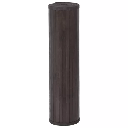  négyszögletű sötétbarna bambusz szőnyeg 80 x 200 cm