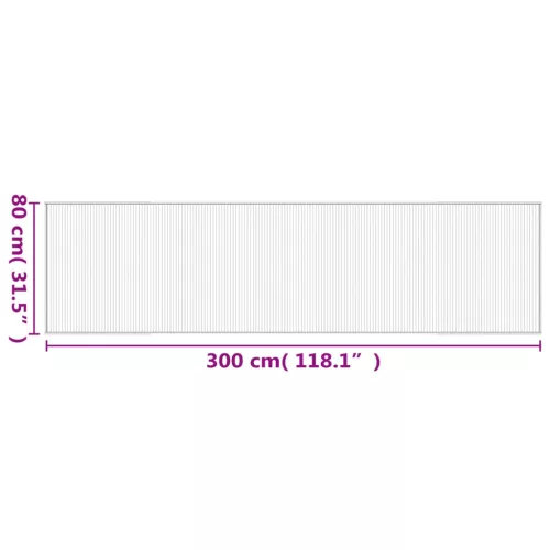  négyszögletű fekete bambusz szőnyeg 80 x 300 cm