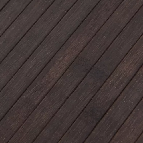  négyszögletű sötétbarna bambusz szőnyeg 80 x 300 cm