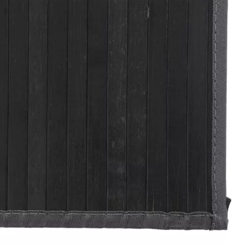  négyszögletű fekete bambusz szőnyeg 80 x 400 cm