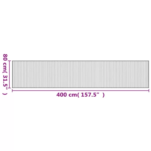  négyszögletű barna bambusz szőnyeg 80 x 400 cm
