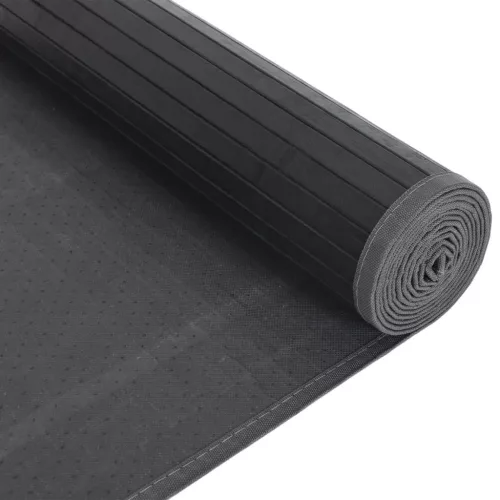  négyszögletű fekete bambusz szőnyeg 80 x 1000 cm