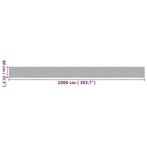  négyszögletű természetes bambusz szőnyeg 80 x 1000 cm