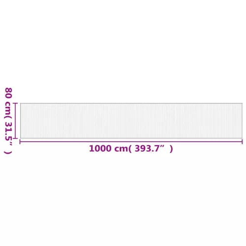  négyszögletű szürke bambusz szőnyeg 80 x 1000 cm