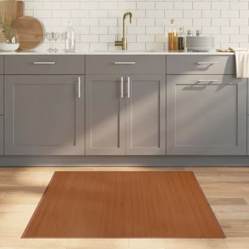  barna bambusz négyzet alakú szőnyeg 100 x 100 cm